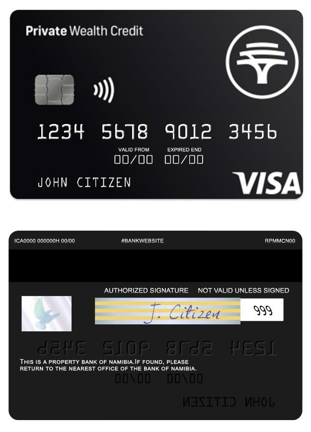 Namibia First National Bank private wealth credit visa card